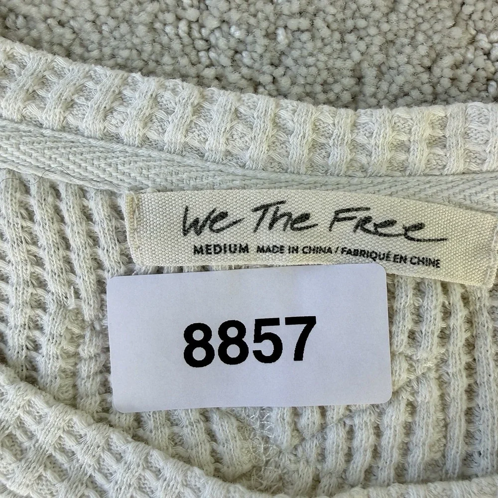 Free People We The Free Mod About You Cuff Raglan Pullover Size M Ivory Thermal‎